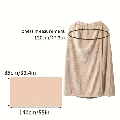 Women's Wearable Quick-Dry Bathrobe Towel – Soft 280gsm Spa Wrap with Contemporary Gnham Design