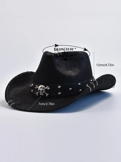 Faux Leather Vintage Western Cowboy Hat for Men – Gentleman Jazz Panama Cowgirl Sombrero Hat