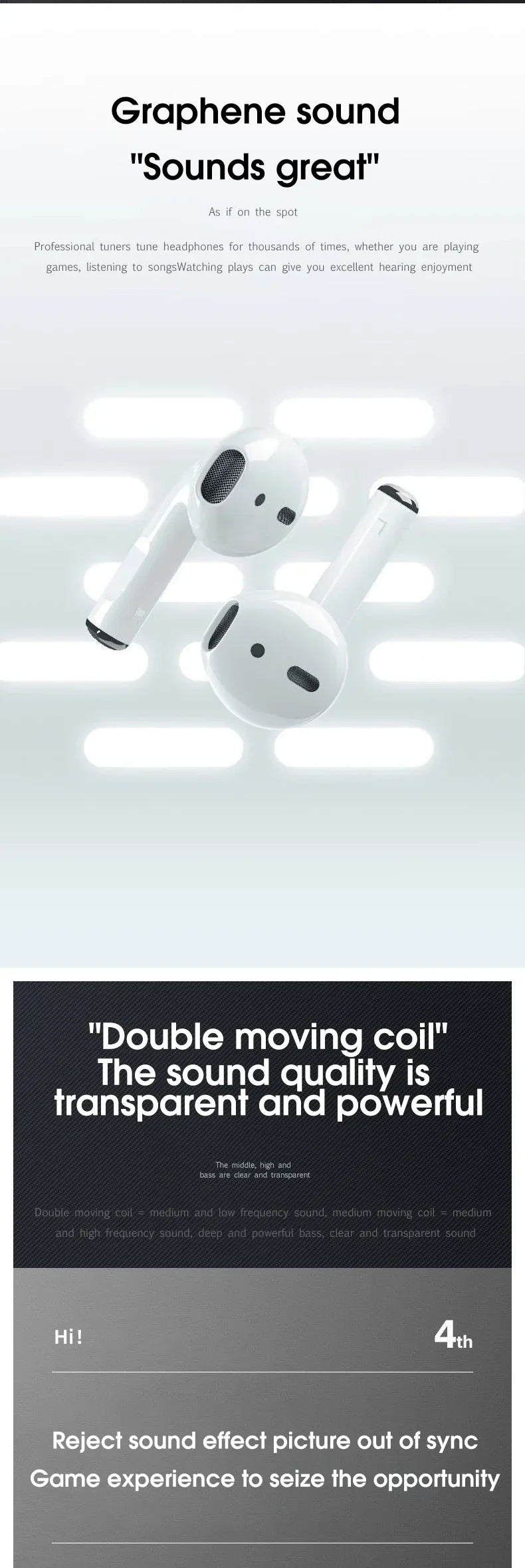Pro 4 TWS Wireless Earbuds – Bluetooth 5.3 Waterproof Headphones with Mic for Xiaomi & iPhone