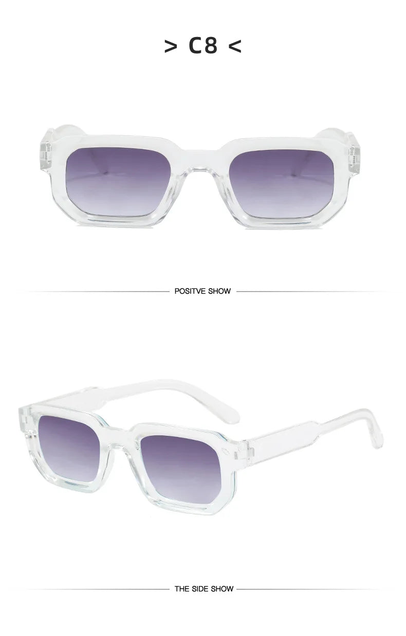 Vintage Rectangle Sunglasses for Men & Women – Retro UV400 Luxury Brand Design Eyewear