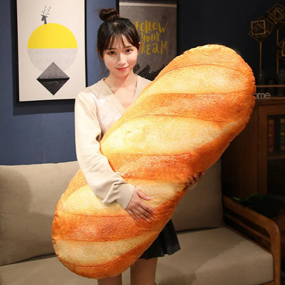 French Bread Plush Pillow - Cute Food Stuffed Cushion Party Decor Sleeping Companion Gift for Men & Home