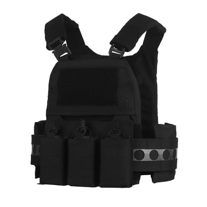 Tactical Vest Ferro Plate Carrier V5 – Military Hunting Airsoft Body Armor with Portable MOLLE System & Triple Magazine Pouch