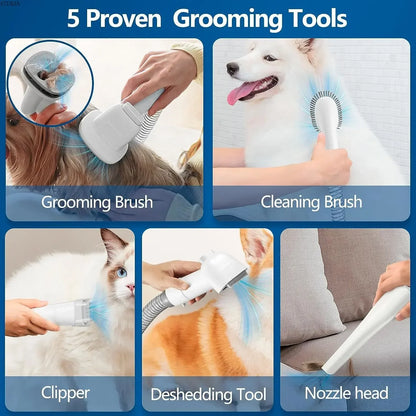 Dog Grooming Vacuum and Pet Grooming Kit – 2.3L Capacity Hair Dust Cup and Brush for Efficient Pet Hair Removal