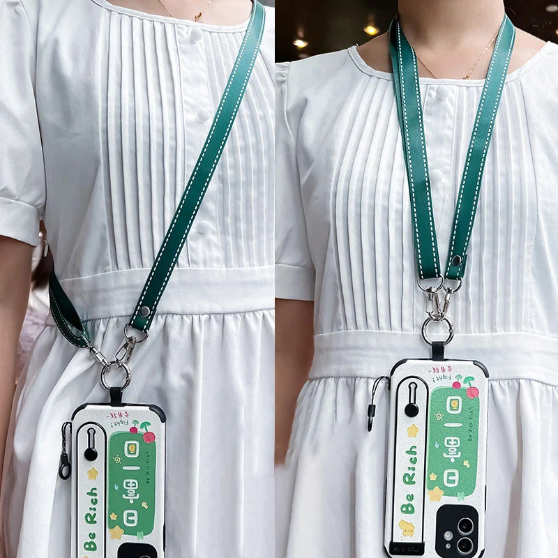 Simplicity Crossbody Cell Phone Lanyard – Adjustable Neck Strap with Universal Clip Gasket, Anti-Lost Mobile Phone Lanyard