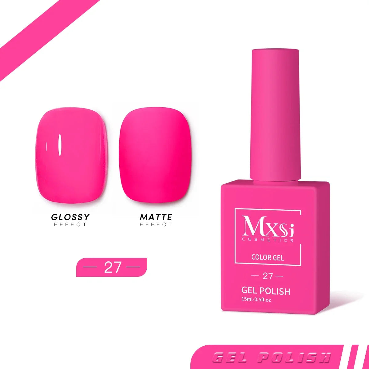 Mxsi 15ml Gel Nail Polish - Neon Brown, Royal Blue, Red, Green & Nude UV Gel Lacquer Colors for Nail Art
