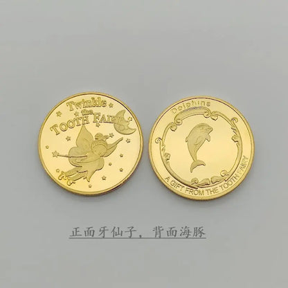 Tooth Fairy Gold Plated Commemorative Coin – Metal Keepsake Gift for Kids Tooth Collection