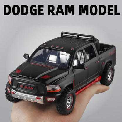 1:32 RAM Pickup Truck Alloy Model – Sound, Light & Spring-Back Action Toy for Kids’ Adventure Play