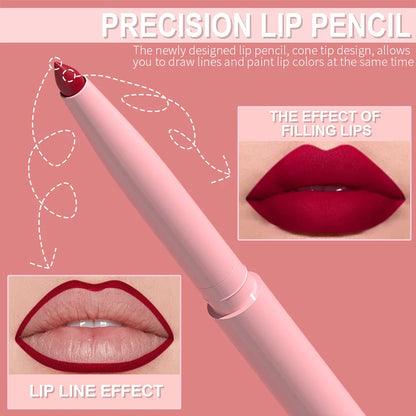 6pcs Waterproof Lip Liner Pen Set – Long-Lasting, Non-Fading, Easy Coloring Lip Gloss Makeup Set