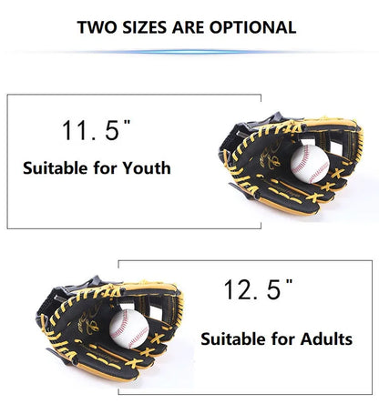 Professional Genuine Leather Baseball Gloves – 11.5/12.5 Inch Mitt for Youth & Adult Softball Training