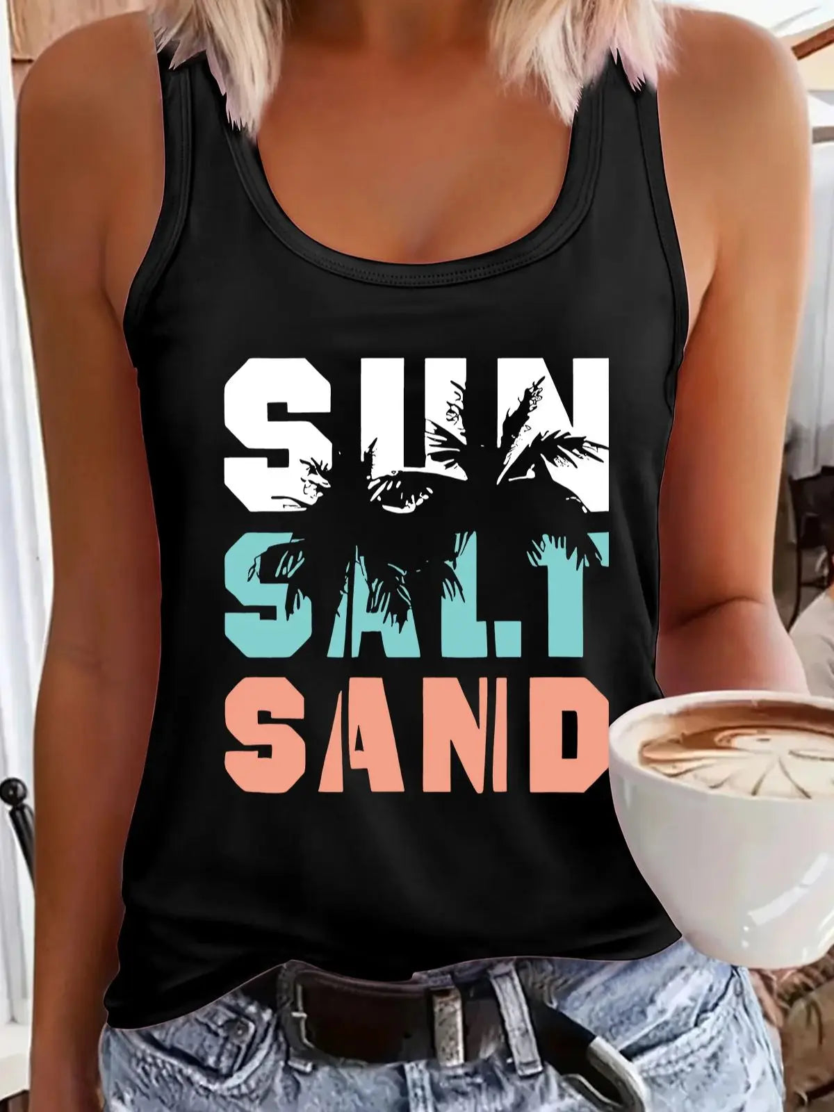 Women’s Summer Dream Catcher Printed Vest Top – Loose Fit Mesh Sleeveless Casual T-Shirt for Comfortable Wear