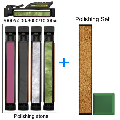 4-Grit Knife Sharpening Stone Set - 180–10000 Grit Whetstone & Diamond Polishing Stones