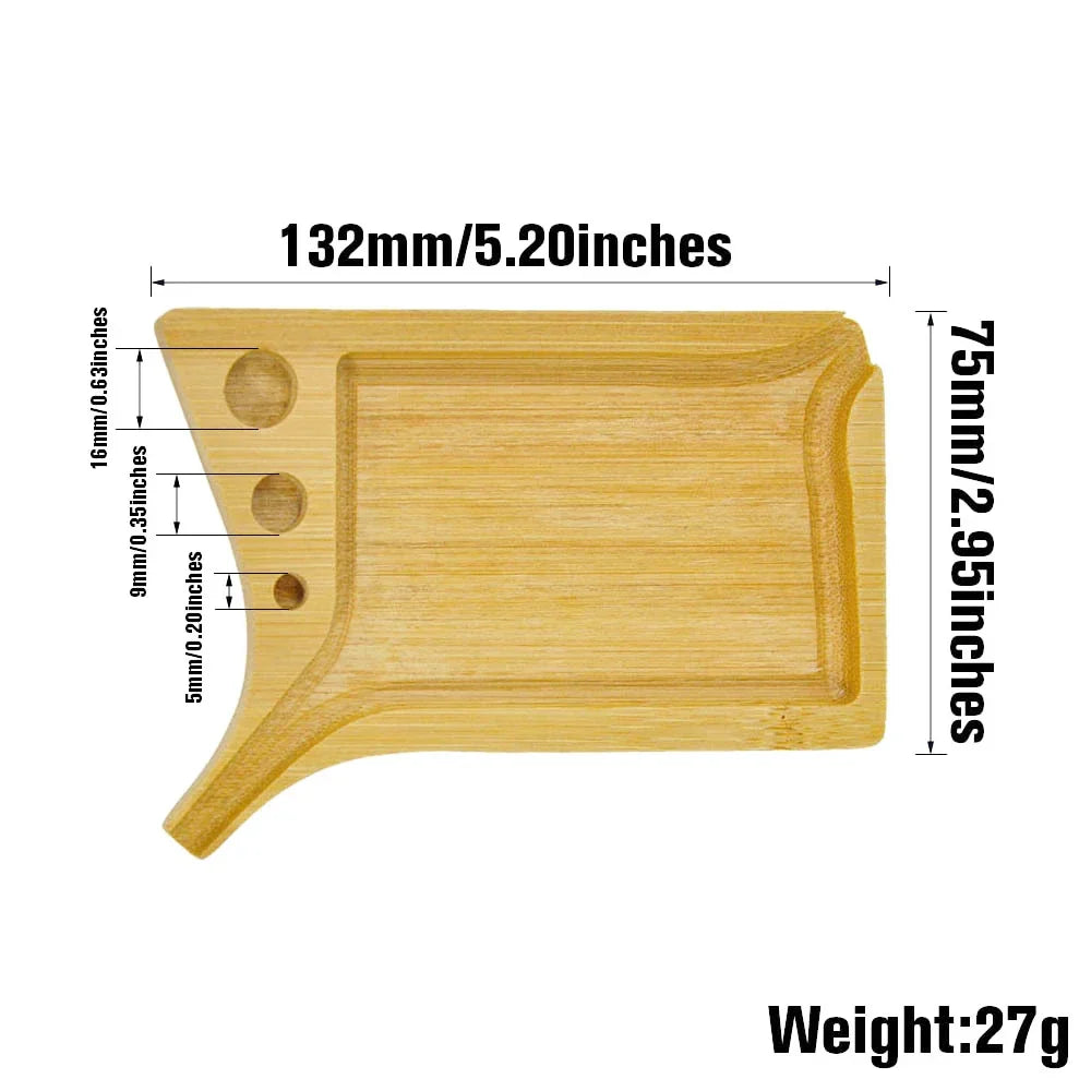 Bamboo Wood Herb & Tobacco Rolling Tray Set – Cleaning Brush, Pre-Roll Smoke Roller, Multipurpose Accessories