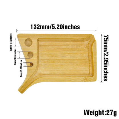 Bamboo Wood Herb & Tobacco Rolling Tray Set – Cleaning Brush, Pre-Roll Smoke Roller, Multipurpose Accessories