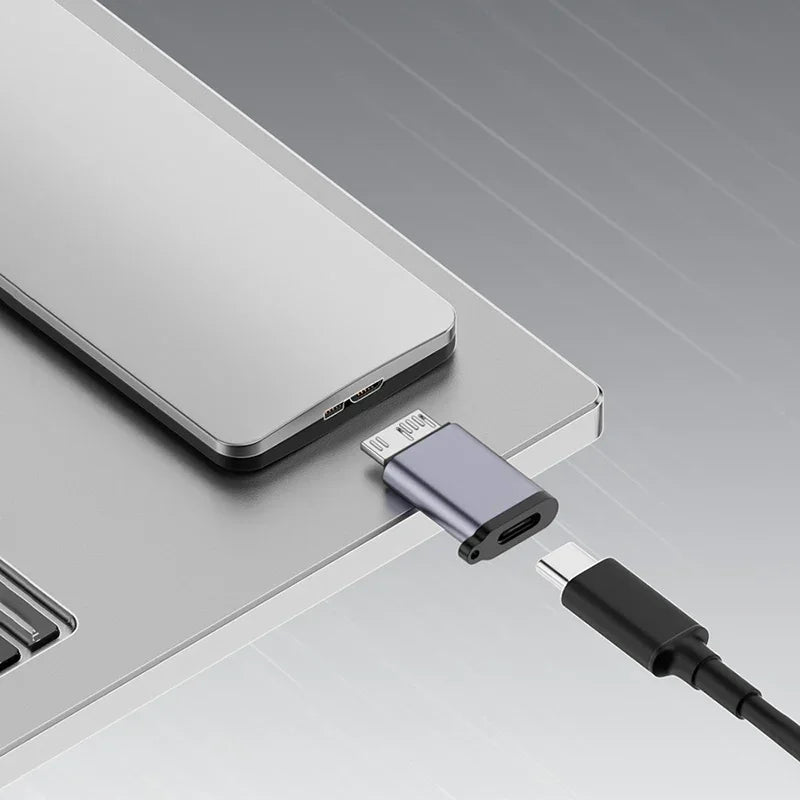 Micro B USB 3.0 Male to Type-C Female Adapter – USB 3.0 to Type-C Connector for External Hard Drive HDD Cable