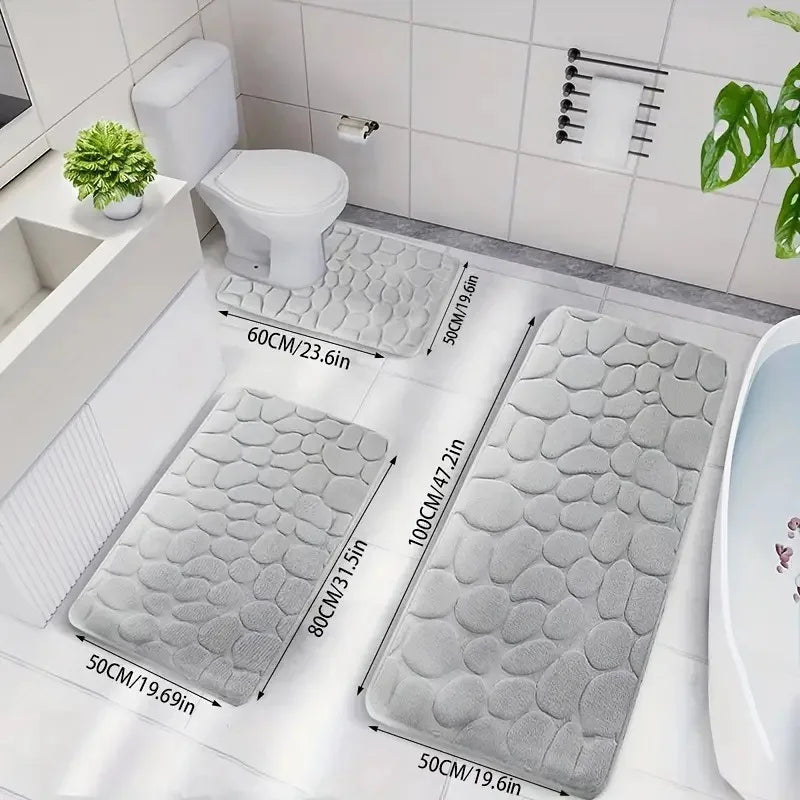 Super Absorbent Bath Mat - Slip-Resistant Anti-Slip Bathroom Rug for Bathtub, Toilet, and Entrance