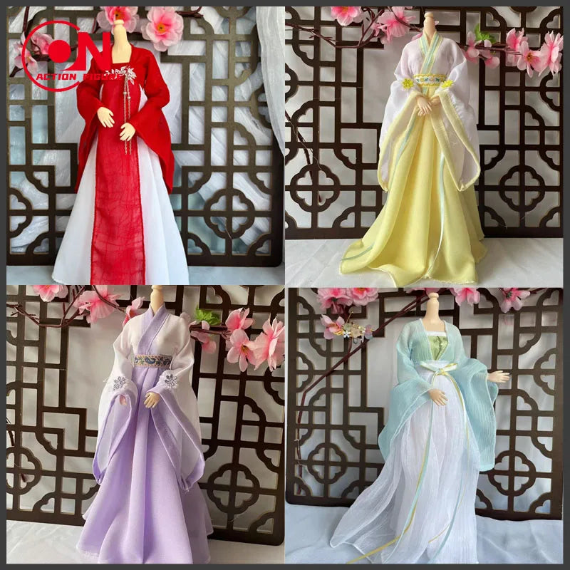 1/6 Female Doll Hanfu Outfit – Ancient Traditional Dress for 12-Inch Action Figures, Cosplay Model Toy