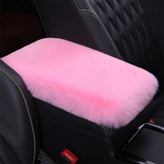 Cute Plush Car Armrest Cover – Warm Center Console Cushion Pad for Auto Interior Decor (Universal Fit)