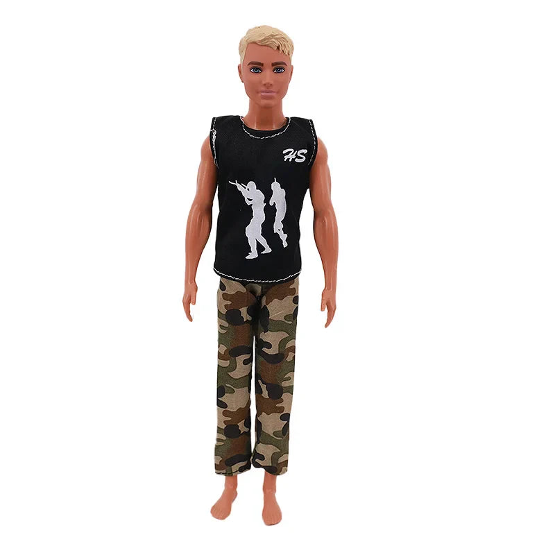 1/6 Boyfriend Doll Clothes Set — High-Quality Sparkling Top & Pants with Wool Hat for Ken Dolls
