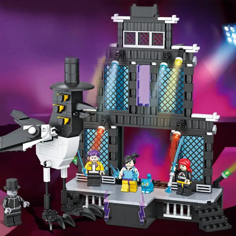 MOC K-Style Fantasy Squad Building Blocks Set – DIY Action Figure Model Kit with Display Base for Collectors & Desktop Decor