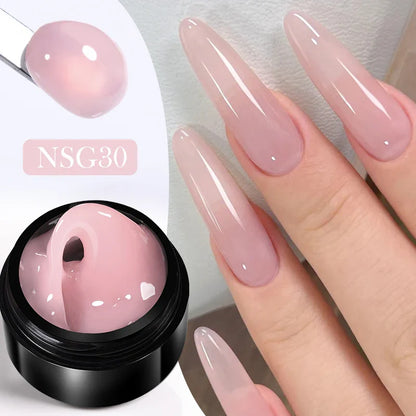 BORN PRETTY 15ml Clear Non-Stick Hand Extension Gel - 3D Shaping Nail Art, Milky Jelly Hard Gel for Fake Nails