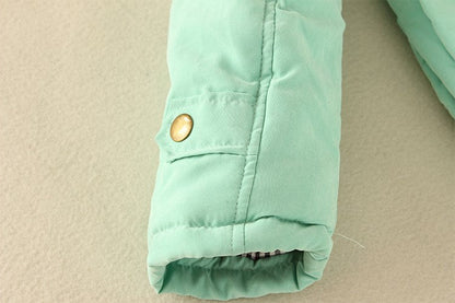 2024 Women's Winter Cotton Jacket – Slim Fit Hooded Parka, Embroidered Padded Warm Casual Overcoat