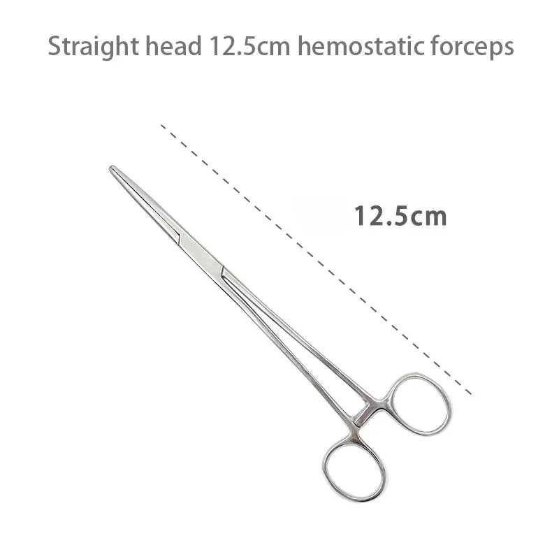 Stainless Steel Hemostatic Forceps – Surgical Locking Clamp Tool, Curved & Straight Tip Fishing Pliers & Medical Hemostat Tool