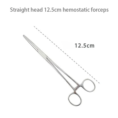 Stainless Steel Hemostatic Forceps – Surgical Locking Clamp Tool, Curved & Straight Tip Fishing Pliers & Medical Hemostat Tool