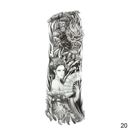 16 Designs Full Arm Temporary Tattoo Sleeves - Waterproof Body Art Stickers for Men & Women Fashion Style