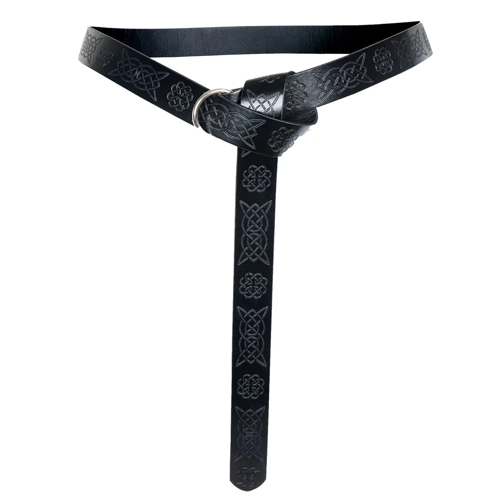 Medieval Elf Leaf Leather Belt Set – Glass Magic Bottle Case, Embossed Retro Leather Accessories for Halloween & Cosplay