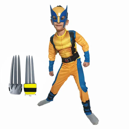 Kids Wolverine Cosplay Costume – Luxury Mask & Jumpsuit for Halloween, Christmas, New Year, Superhero Role Play