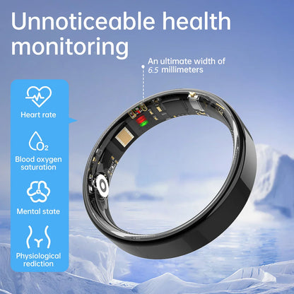 SIMSONLAB 2025 Smart Ring – Bluetooth Call, Heart Rate & Blood Pressure Monitor, 5ATM Waterproof Health & Sleep Tracking Fitness Ring for Men & Women (Xiaomi Compatible Gift)
