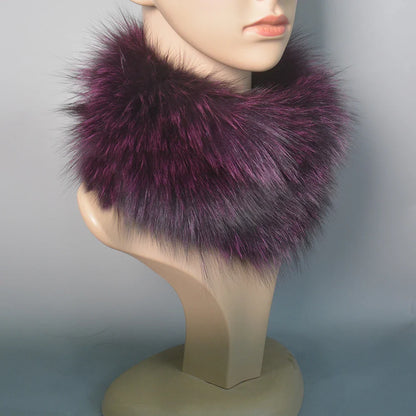 2025 Real Fox Fur Scarf and Headband – Luxury Winter Neck Warmer for Women, 100% Natural Fur, Elastic Ring Muffler