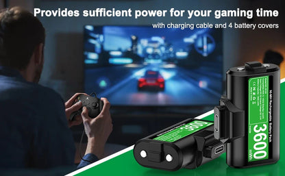 BEBONCOOL 2x3600mWh Rechargeable Batteries for Xbox One & Series S/X Controllers | Xbox Accessories Pack
