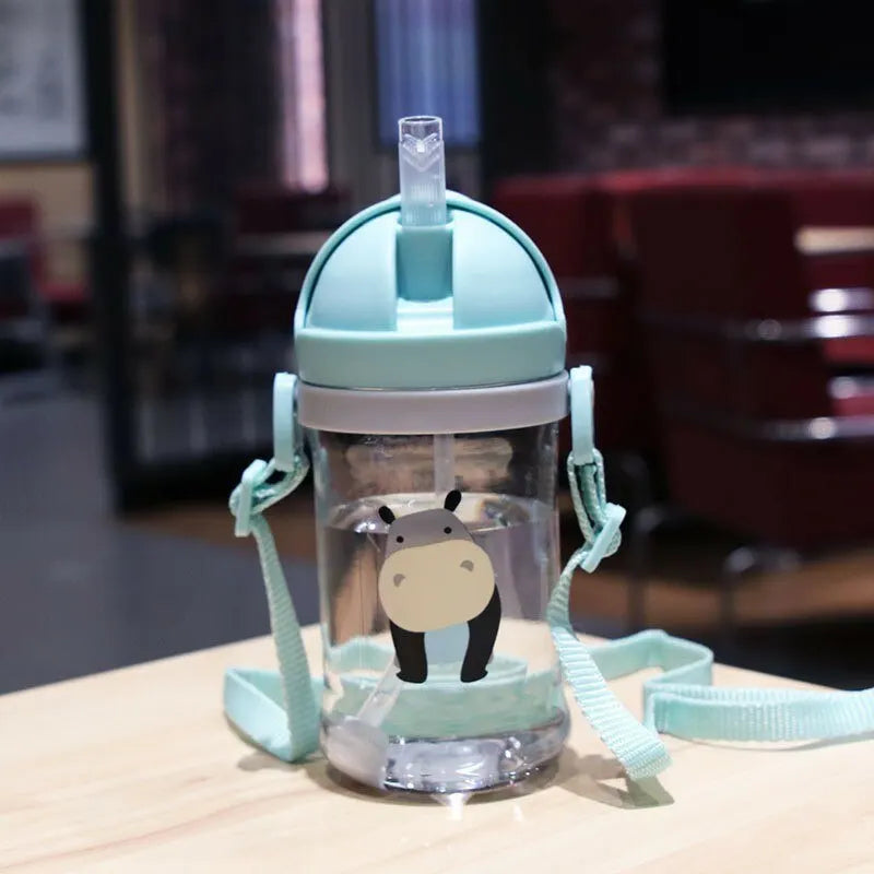 350ml Kids Drinking Cup - Feeding Bottle with Straw, Gravity Ball, Wide Caliber Design