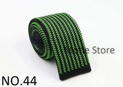 Classic Knit Neck Tie for Men — 6cm Plaid & Dots Casual Business Wedding Tie