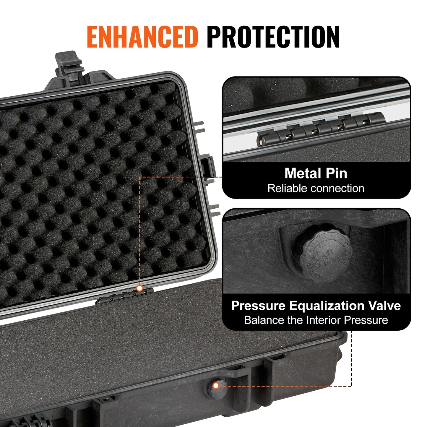 VEVOR Rifle Hard Case — Portable Long Gun Storage Suitcase with 2 Casters, Shockproof & Waterproof Protective Case for Airsoft Rifles