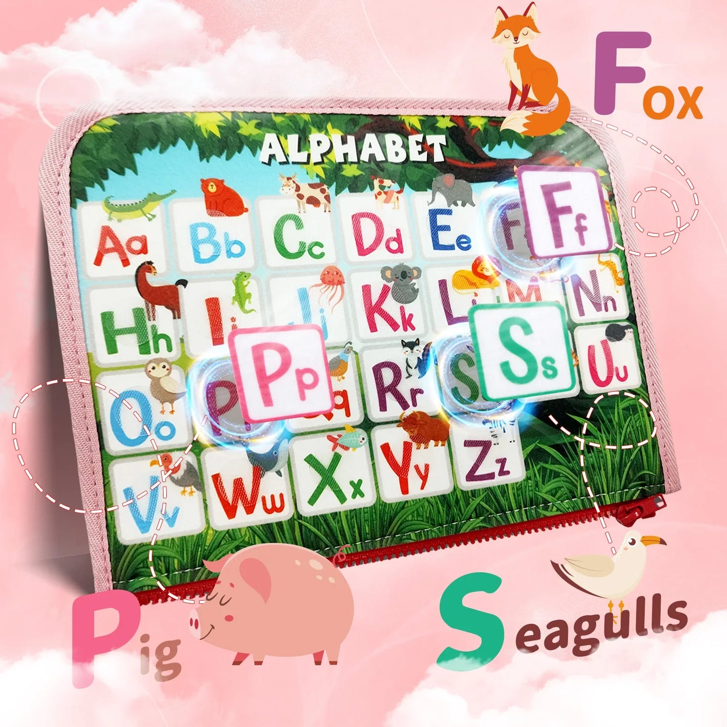 TUNJILOOL Montessori Busy Board – Early Educational Toy for Toddlers, Felt Cloth Story Book, 3D Shape & Color Match