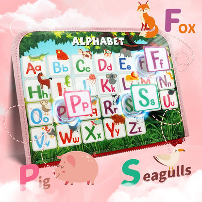 TUNJILOOL Montessori Busy Board – Early Educational Toy for Toddlers, Felt Cloth Story Book, 3D Shape & Color Match