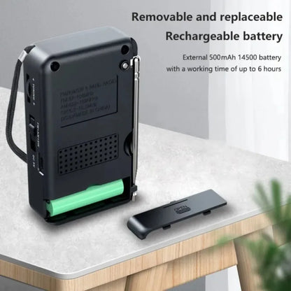 Portable AM/FM/SW Pocket Radio — Mini Receiver with Rechargeable Battery, Good Reception & Wired Earphone Support