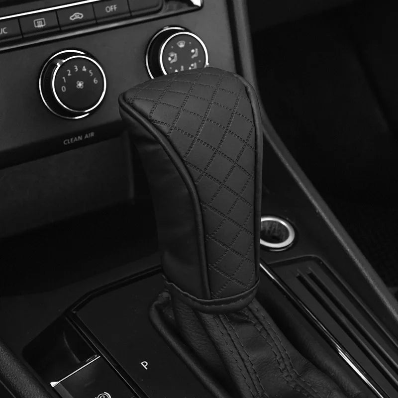High-Quality Universal PU Leather Gear Shift Cover — Non-Slip, Wear-Resistant for Automatic Cars