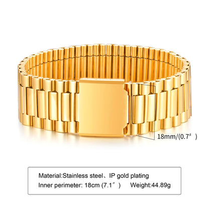 Vnox Stainless Steel Watchband Bracelet for Men & Women – Classic Link Chain Bangle Unisex Jewelry