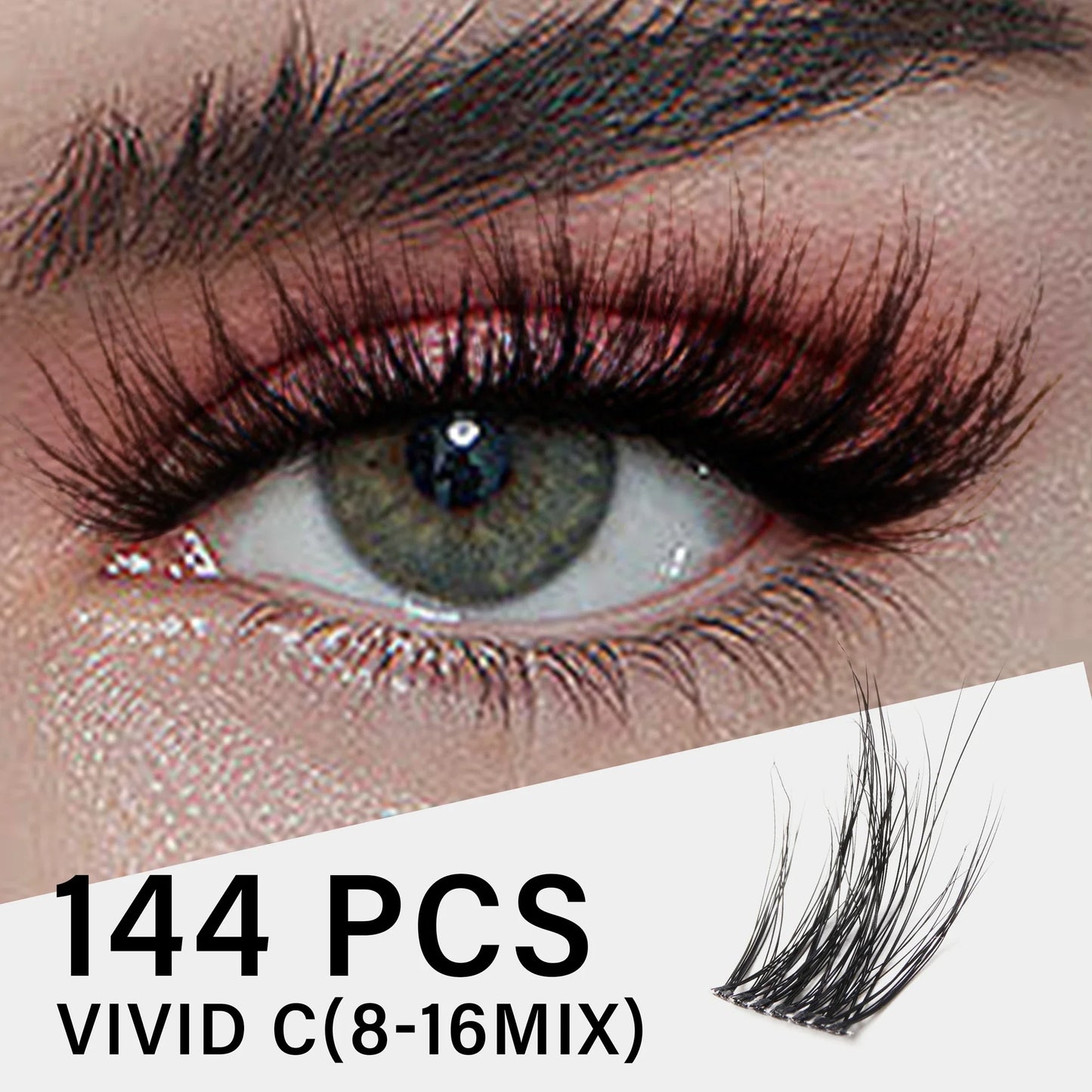 Individual Cluster Lashes C Curl – 3D Wispy DIY Extensions, 0.1mm Thin Band, Reusable & Natural