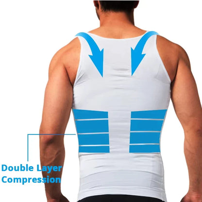 Men’s Compression Body Shaper Tank Top — Slimming Abs Abdomen Tummy Control Gym Workout Shapewear