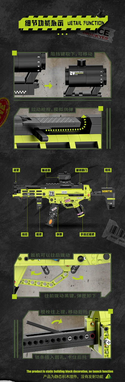 Cool Toy Gun Building Block Set – Mini Plastic Military Weapon Model for Boys’ Assembly & Gifts