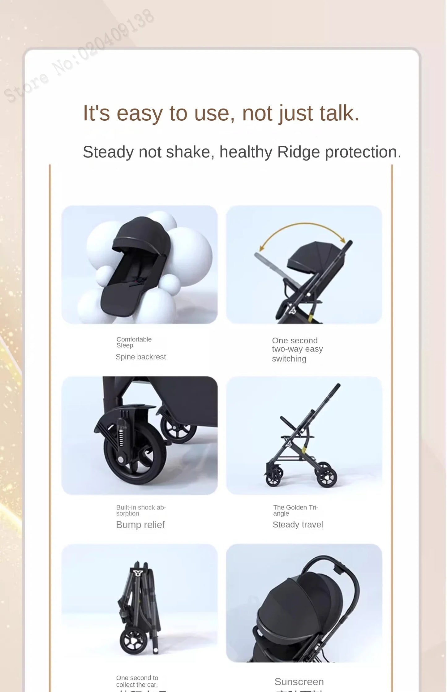 Lightweight Two-Way Baby Stroller — High Landscape, Spine Protection, 4-Wheel Newborn Push Trolley