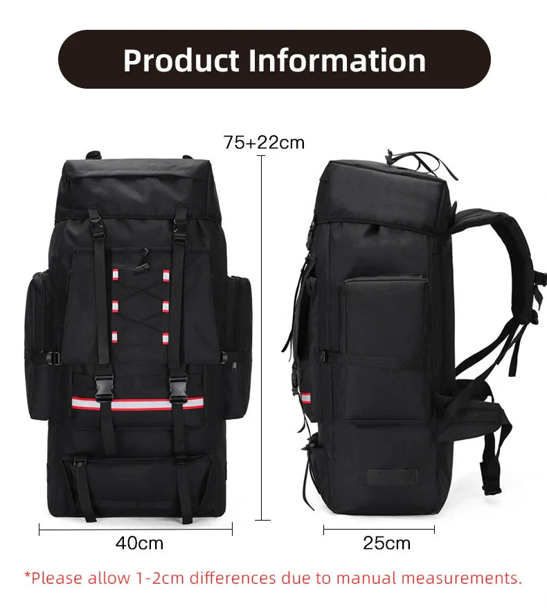 130L Hiking & Camping Backpack - Large Molle Trekking Rucksack for Men, Outdoor Travel & Sports Bag