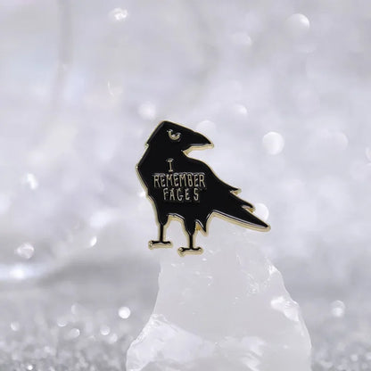 Black Raven Alloy Enamel Pin – Animal Metal Brooch for Clothes, Lapel & Accessories
