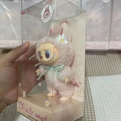 Mokoko Sweetheart Pink Labubu Doll Pendant — Cute 1:1 Replica Ornament, Christmas Gift for Kids