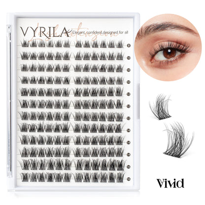 Individual Cluster Lashes C Curl – 3D Wispy DIY Extensions, 0.1mm Thin Band, Reusable & Natural