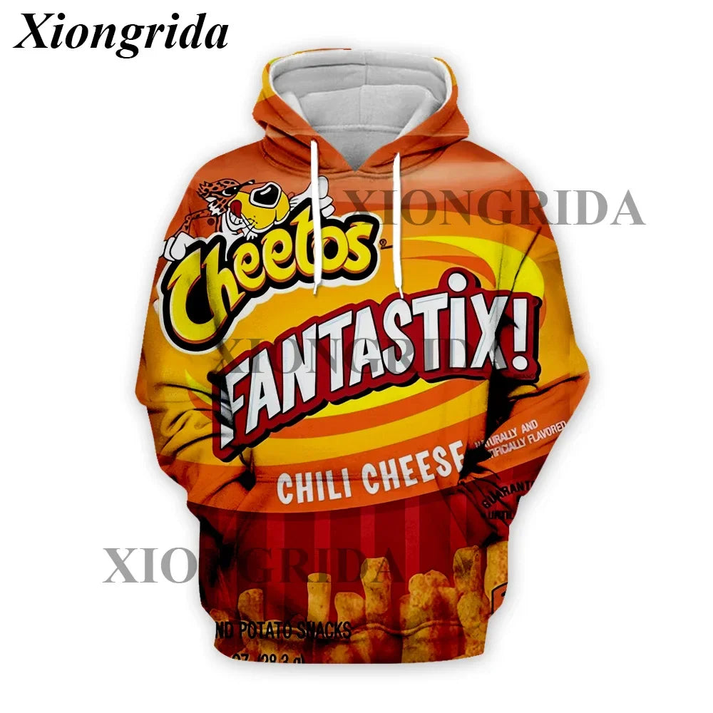 Novelty Hot Cheetos 3D Printed Hoodie — Unisex Harajuku Sweatshirt Pullover S-5XL